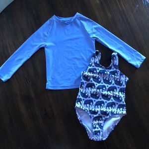 GapKids rash guard and bathing suit XS